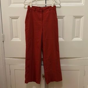 NWT Zara Rust Colored Wide Leg Trousers size XS